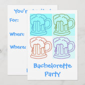 Bachelorette Beer Party Invite Kaart (Voorkant / Achterkant)