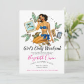Bachelorette Bestemming Bikini Strand Bruidsfeest  Kaart (Staand voorkant)