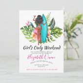 Bachelorette Bestemming Bikini Strand Bruidsfeest Kaart (Staand voorkant)
