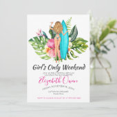 Bachelorette Bestemming Bikini Strand Bruidsfeest Kaart (Staand voorkant)