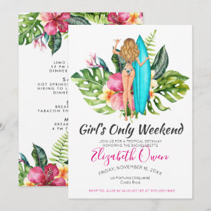 Bachelorette Bestemming Bikini Strand Bruidsfeest Kaart