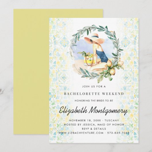 Bachelorette Bestemming Middellandse Zee Citrus Kaart (Voorkant / Achterkant)