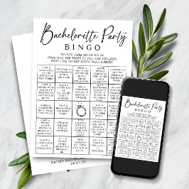 Bachelorette Bingo Party Game Kaart