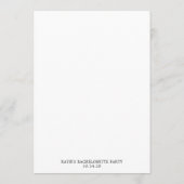 Bachelorette Bingo Party Game Kaart (Achterkant)