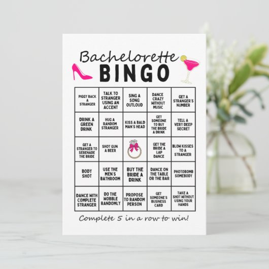 Bachelorette Bingo Programmakaart (Staand voorkant)