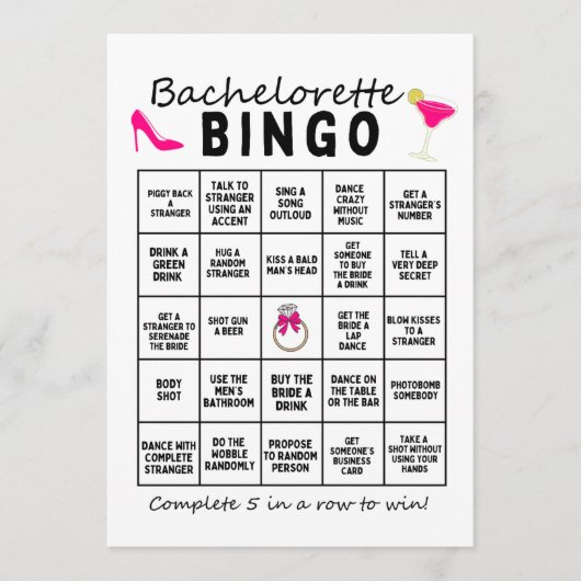 Bachelorette Bingo Programmakaart (Voorkant)