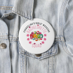 BACHELORETTE BINGO SQUAD Custom Western Coquette Ronde Button 4,0 Cm