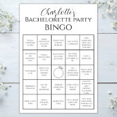 Bachelorette Bingo vrijgezellenfeest spel uitdagin Kaart