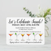 Bachelorette Birthday Party Cocktail Martini Cosmo Kaart (Staand voorkant)