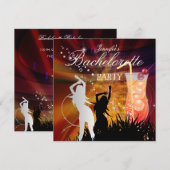 Bachelorette Black Gold White Cocktail Kaart (Voorkant / Achterkant)