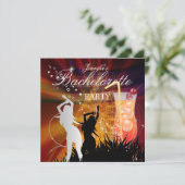 Bachelorette Black Gold White Cocktail Kaart (Staand voorkant)