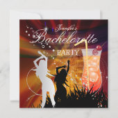 Bachelorette Black Gold White Cocktail Kaart (Voorkant)