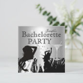 Bachelorette Black Silver Zebra Dance Kaart (Staand voorkant)