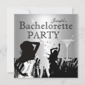 Bachelorette Black Silver Zebra Dance Kaart (Voorkant)