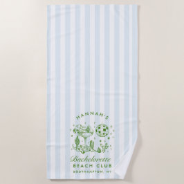 Bachelorette Blau & Groen Retro Moderne Strandhand Strandlaken