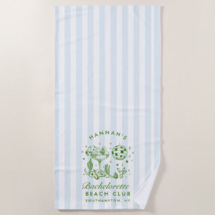 Bachelorette Blau & Groen Retro Moderne Strandhand Strandlaken