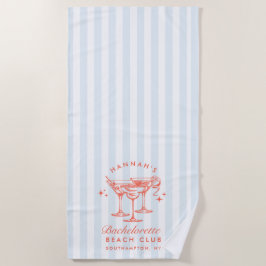 Bachelorette Blau & Rode Retro Moderne Strandtowel Strandlaken