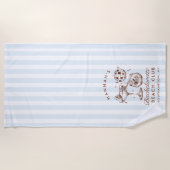 Bachelorette Blauw & Bruin Retro Moderne Strandlak Strandlaken (Voorkant)