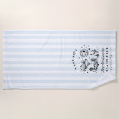 Bachelorette Blauw & Zwart Retro Moderne Strandlak Strandlaken (Voorkant)