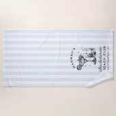 Bachelorette Blauw & Zwart Retro Moderne Strandlak Strandlaken (Voorkant)