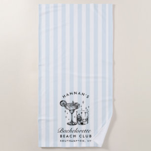Bachelorette Blauw & Zwart Retro Moderne Strandlak Strandlaken