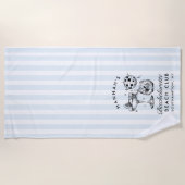 Bachelorette Blauw & Zwart Retro Moderne Strandlak Strandlaken (Voorkant)