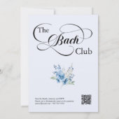 Bachelorette Blauwe Bloemen Cocktail Meisjes Trip Kaart (Achterkant)