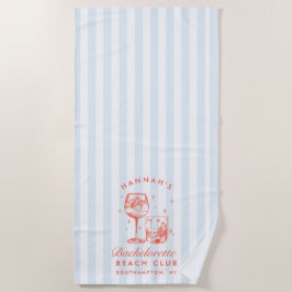 Bachelorette Blauwe & Rode Retro Moderne Strandhan Strandlaken