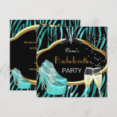 Bachelorette Blauwgroen Blauwe Zwarte Zebra Kaart (Voorkant / Achterkant)