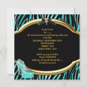 Bachelorette Blauwgroen Blauwe Zwarte Zebra Kaart (Achterkant)