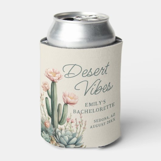 Bachelorette Blooming Cactus Succulent Desert Vibe Blikjeskoeler (Blikje Voorkant)