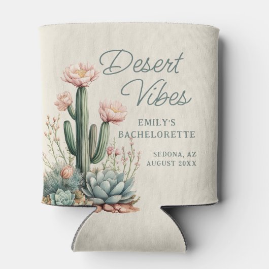 Bachelorette Blooming Cactus Succulent Desert Vibe Blikjeskoeler (Achterkant)