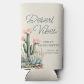 Bachelorette Blooming Cactus Succulent Desert Vibe Seltzer Blikjeskoeler (Achterkant)