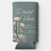 Bachelorette Blooming Cactus Succulent Desert Vibe Seltzer Blikjeskoeler (Achterkant)