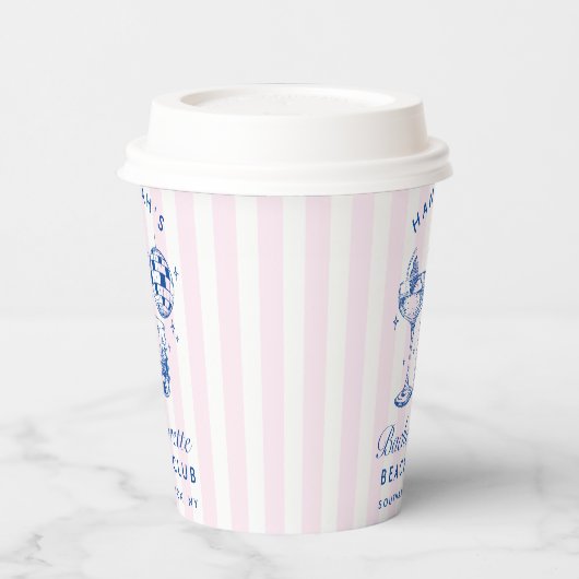 Bachelorette Blue Disco Cocktail Blauw & Roze Papieren Bekers (Links)