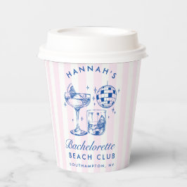 Bachelorette Blue Disco Cocktail Blauw & Roze Papieren Bekers