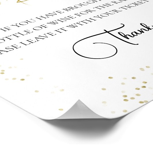 Bachelorette Boho Cocktail Wijn Raffle Game Sign Poster (Hoek)