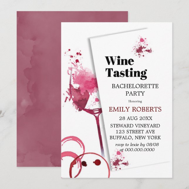 Bachelorette Bordeaux Wine Tasting (Voorkant / Achterkant)