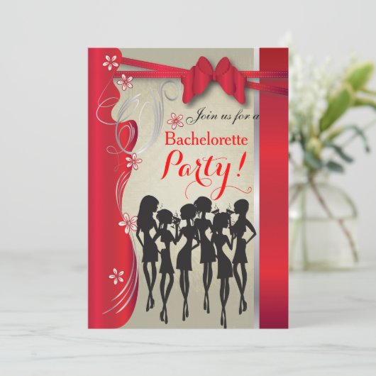 Bachelorette Bridal Party - Deep Red Kaart (Staand voorkant)