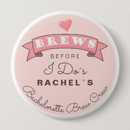 Bachelorette brouwcrew ronde button 4,0 cm