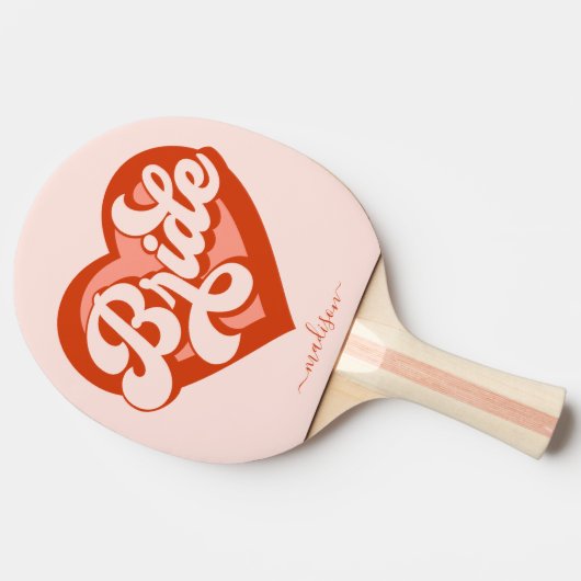 Bachelorette Bruid Babe Tribe Squad Hart Tafeltennisbatje (Zijkant)