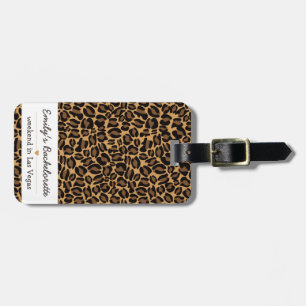Bachelorette Bruid Boujee Trendy Luipaard Print Bagagelabel