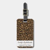 Bachelorette Bruid Boujee Trendy Luipaard Print Bagagelabel (Voorkant verticaal)