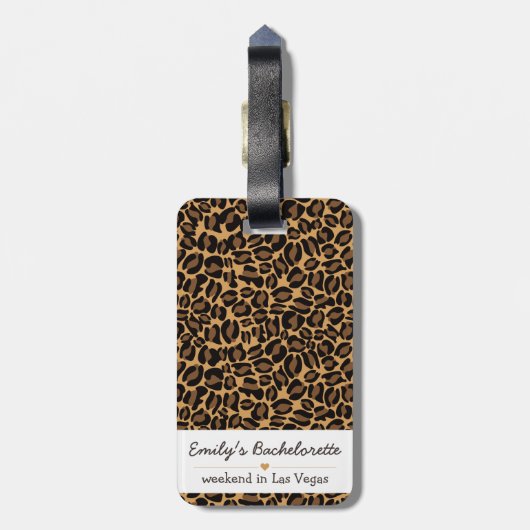 Bachelorette Bruid Boujee Trendy Luipaard Print Bagagelabel (Achterkant verticaal)
