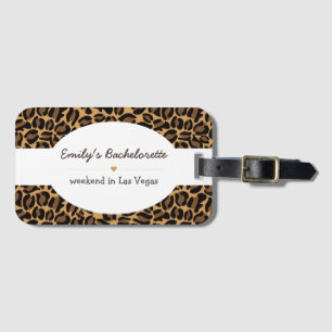 Bachelorette Bruid Boujee Trendy Luipaard Print Bagagelabel