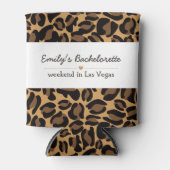 Bachelorette Bruid Boujee Trendy Luipaard Print Blikjeskoeler (Voorkant)