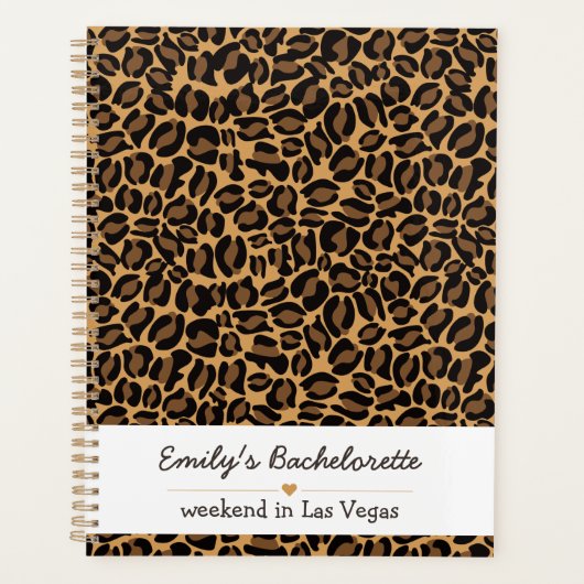 Bachelorette Bruid Boujee Trendy Luipaard Print Planner (Voorkant)
