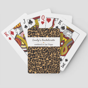 Bachelorette Bruid Boujee Trendy Luipaard Print Pokerkaarten