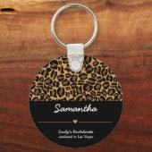 Bachelorette Bruid Boujee Trendy Luipaard Print Sleutelhanger (Achterkant)