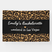 Bachelorette Bruid Boujee Trendy Luipaard Print Spandoek (Horizontaal)